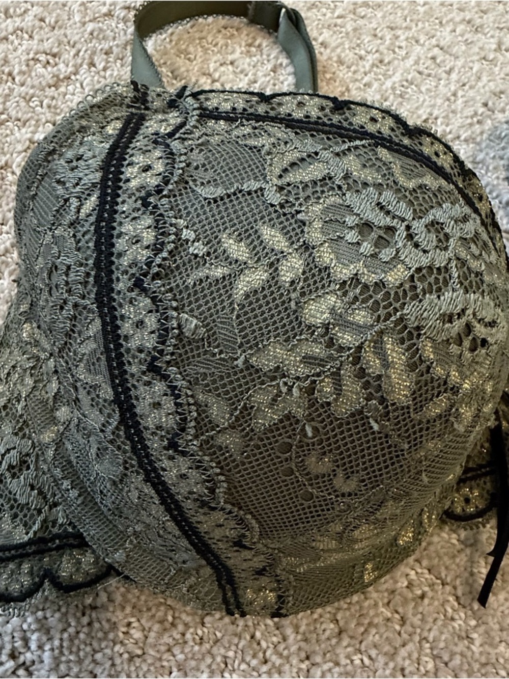 Heidi Klum Intimates Margaux Balconette Contour Bra Green Sz 36D Lace H23-1076 - Picture 2 of 10